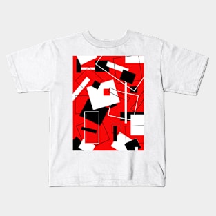 Black White & Red 60's Style Kids T-Shirt